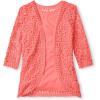 Woman Within Plus Size Crochet Curved-Hem Cardigan Sweater(Sweet Coral)