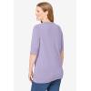 Woman Within Plus Size Lightweight Short Sleeve V-Neck Cardigan Sweater(Pale Lilac)
