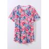 Woman Within Plus Size Notch-Neck Pocket Tee(White Multi Stamp)