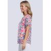Woman Within Plus Size Notch-Neck Pocket Tee(White Multi Stamp)