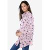 Woman Within Plus Size Perfect Long Sleeve Shirt(Pink Pretty Bloom)
