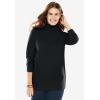 Woman Within Plus Size Perfect Long-Sleeve Turtleneck Tee (Petite Available)(Deep Teal)