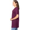 Woman Within Plus Size Perfect Short-Sleeve Shirred V-Neck Tunic(Deep Claret)