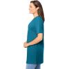 Woman Within Plus Size Perfect Short-Sleeve Shirred V-Neck Tunic(Deep Teal)