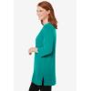 Woman Within Plus Size Perfect Three-Quarter-Sleeve Scoopneck Tunic(Waterfall)
