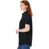 Woman Within Plus Size Petite Perfect Short-Sleeve Collared Button Down Shirt(Black)