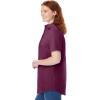 Woman Within Plus Size Petite Perfect Short-Sleeve Collared Button Down Shirt(Deep Claret)