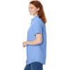 Woman Within Plus Size Petite Perfect Short-Sleeve Collared Button Down Shirt(French Blue)