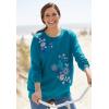 Woman Within Printed Sweatshirt(French Blue Floral Placement)