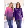 Woman Within Printed Sweatshirt(Pearl Mint Ombre)