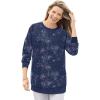 Woman Within Crewneck Fleece Sweatshirt(Navy Sprinkle Heart)