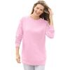 Woman Within Crewneck Fleece Sweatshirt(Pink)