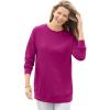 Woman Within Crewneck Fleece Sweatshirt(Raspberry)