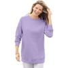 Woman Within Crewneck Fleece Sweatshirt(Soft Iris)