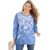 Woman Within Printed Sweatshirt(French Blue Floral Placement)