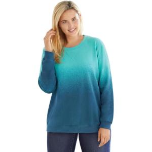 Woman Within Printed Sweatshirt(Pearl Mint Ombre)