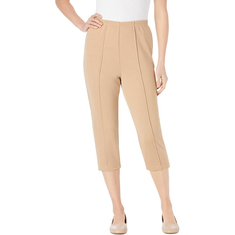 image:imageWoman Within Plus Size Petite The Soft Knit Capri  42 WP New Khaki