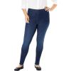 Woman Within Plus Size Fineline Stretch Denim Skinny Pull-On Jeans – 32 W, Stonewash Sanded