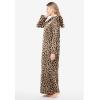 Dreams & Co. Plus Size Long Hooded Fleece Sweatshirt Robe(Classic Leopard)