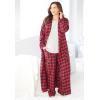 Dreams & Co. Plus Size Cotton Flannel Pants(Deep Teal Plaid)