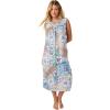 Only Necessities Plus Size Sleeveless Print Lounger(Dusty Indigo Animal Palm)