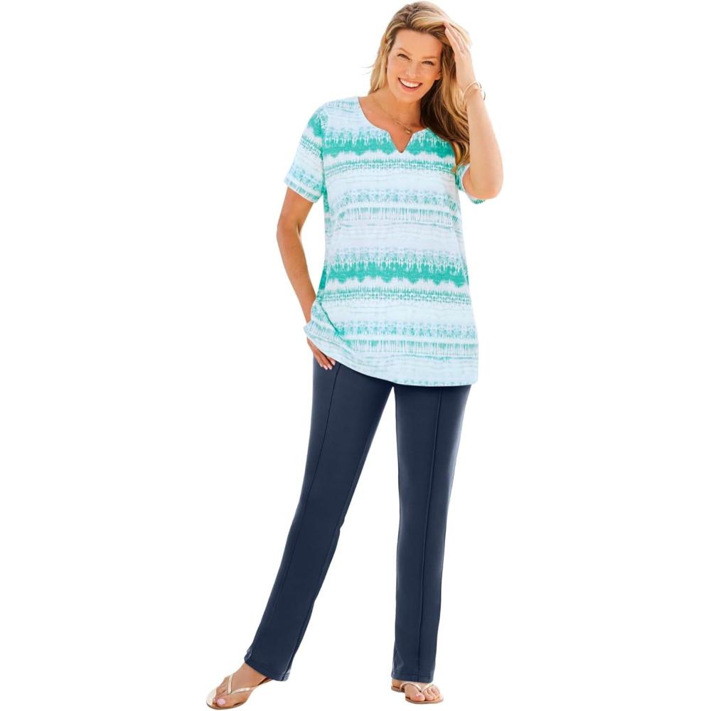 image:imageWoman Within Plus Size 7Day NotchNeck TunicSeafoam Surf Tide