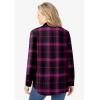 Woman Within Pintucked Flannel Shirt(Pink Black Plaid)