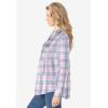 Woman Within Pintucked Flannel Shirt(Pink Sorbet Plaid)