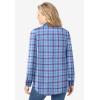 Woman Within Pintucked Flannel Shirt(Sky Blue Plaid)