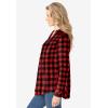 Woman Within Pintucked Flannel Shirt(Vivid Red Buffalo Plaid)
