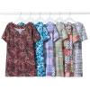 Woman Within Plus Size 7-Day Notch-Neck Tunic(Chocolate Abstract)