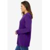 Woman Within Plus Size Perfect Long-Sleeve Crewneck Tee (Petite Available)(Radiant Purple)