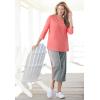 Woman Within Plus Size Perfect Three-Quarter Sleeve V-Neck Tunic(Radiant Purple)
