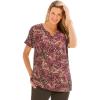 Woman Within Plus Size 7-Day Notch-Neck Tunic(Chocolate Abstract)