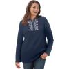 Navy Vine Embroidery