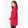 Woman Within Plus Size French Terry Quarter-Zip Sweatshirt(Vivid Red Marled)
