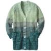 Woman Within Plus Size Ombre Shaker Cardigan Sweater(Emerald Green Ombre)