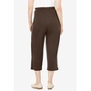 Woman Within Plus Size 7-Day Elastic-Waist Stretchy Knit Capri(Chocolate)