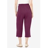 Woman Within Plus Size 7-Day Elastic-Waist Stretchy Knit Capri(Deep Claret)