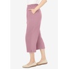 Woman Within Plus Size 7-Day Elastic-Waist Stretchy Knit Capri(Dusty Pink)