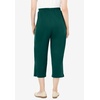 Woman Within Plus Size 7-Day Elastic-Waist Stretchy Knit Capri(Emerald Green)