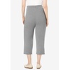 Woman Within Plus Size 7-Day Elastic-Waist Stretchy Knit Capri(Medium Heather Grey)