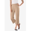 Woman Within Plus Size 7-Day Elastic-Waist Stretchy Knit Capri(New Khaki)