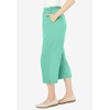 Woman Within Plus Size 7-Day Elastic-Waist Stretchy Knit Capri(Pale Seafoam)