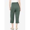 Woman Within Plus Size 7-Day Elastic-Waist Stretchy Knit Capri(Pine)