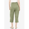 Woman Within Plus Size 7-Day Elastic-Waist Stretchy Knit Capri(Sage)