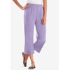 Woman Within Plus Size 7-Day Elastic-Waist Stretchy Knit Capri(Soft Iris)