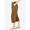 Woman Within Plus Size 7-Day Elastic-Waist Stretchy Knit Capri(Toffee)