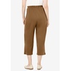 Woman Within Plus Size 7-Day Elastic-Waist Stretchy Knit Capri(Toffee)