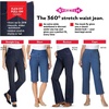 Woman Within Plus Size Flex Pull-On Bootcut Gap-Free Stretch Denim Jeans(Indigo Floral)